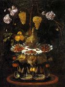 Juan de Espinosa Still-Life with a Shell Fountain, Fruit and Flowers France oil painting artist